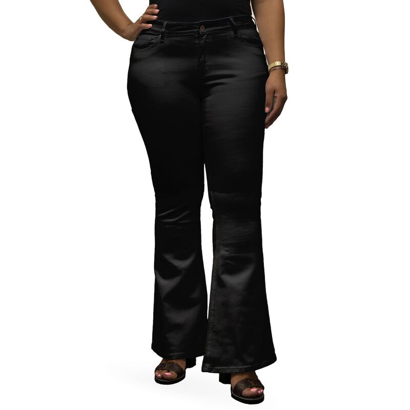 ポエティック ジャスティス レディース ボトムス デニムパンツ プラスサイズ ジーンズ Poetic Justice Plusize Women's Curvy Fit Stretch Denim Distressed Flare Jeans Od Black ブラック|ReVida 店