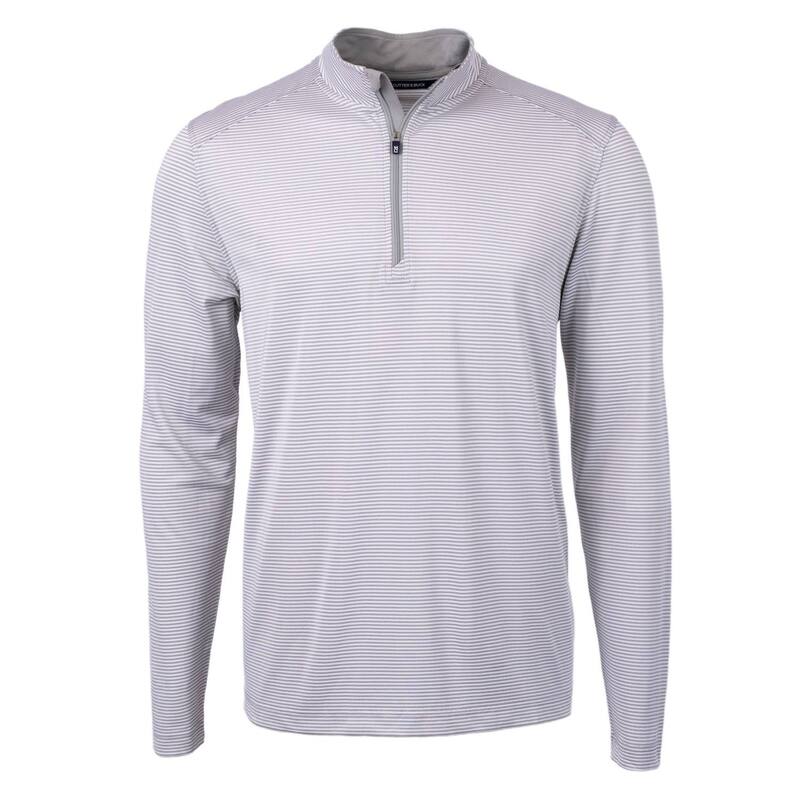 裁断師アンドうしろ側 メンズ アウター 上衣・上衣 ハーフジップ トール Cutter \u0026 Buck Virtueco Pique Micro Stripe Recycled Mens Big \u0026 Tall Quarter Zipolished 縞模様
