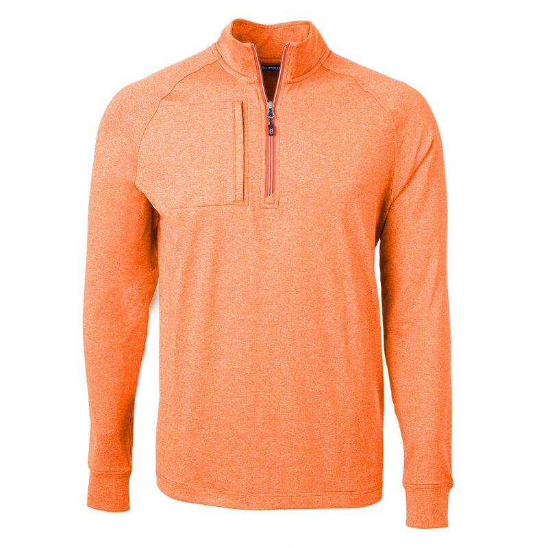 裁断師アンドうしろ側 メンズ アウター 上衣・上衣 ハーフジップ 編み物 Cutter \u0026 Buck Adapt Eco Knit Heather Mens Quarter Zipullover College Orange Heather ギョリュウモドキ