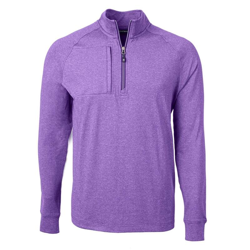 裁断師アンドうしろ側 メンズ アウター 上衣・上衣 ハーフジップ 編み物 Cutter \u0026 Buck Adapt Eco Knit Heather Mens Quarter Zipullover Purple Heather ギョリュウモドキ