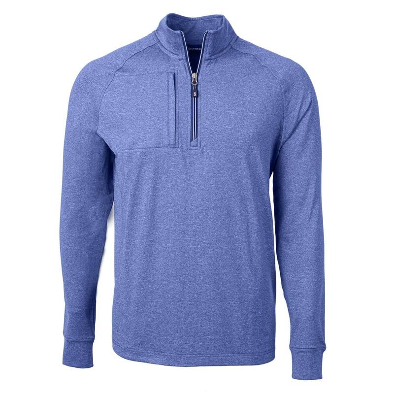 裁断師アンドうしろ側 メンズ アウター 上衣・上衣 ハーフジップ 編み物 Cutter \u0026 Buck Adapt Eco Knit Heather Mens Quarter Zipullover Tour Blue Heather ギョリュウモドキ