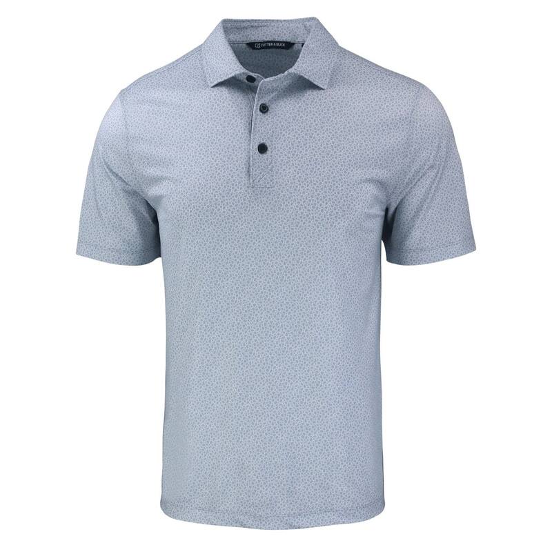 カッターアンドバック メンズ トップス Tシャツ ポロシャツ プリント Cutter & Buck Pikeco Pebble Print Stretch Recycled Mens Polo Polished And White ホワイト