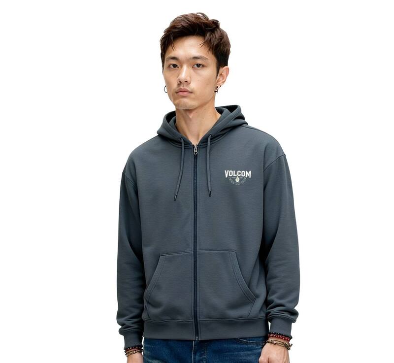 ボルコム メンズ トップス Tシャツ スウェット グラフィック Men's Volcom Brute Zipper-Front Graphic Sweatshirt Slate スレート｜ReVida 店