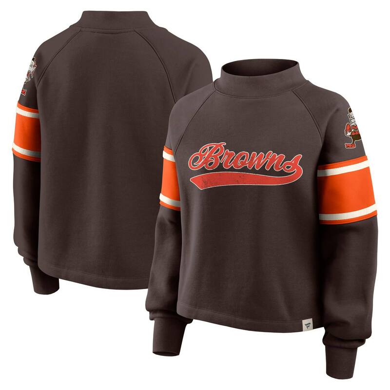 ファナティクス レディース トップス プルオーバー モックネック Women\u0027s Fanatics Brown Cleveland Browns Oversized Hometown Tossweep Mock Neck Pullover Brn Brown 赤銅色