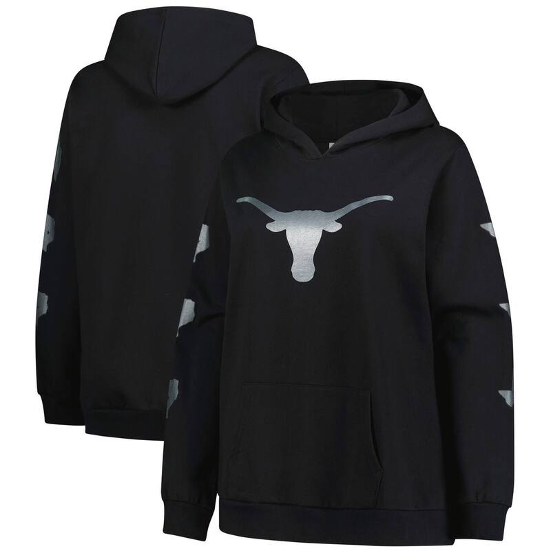 ファナティクス レディース トップス Tシャツ プラスサイズ パーカー Women's Fanatics Black Texas Longhorns Plusize Sleeve Hit Pullover Hoodie Tex Black ブラック