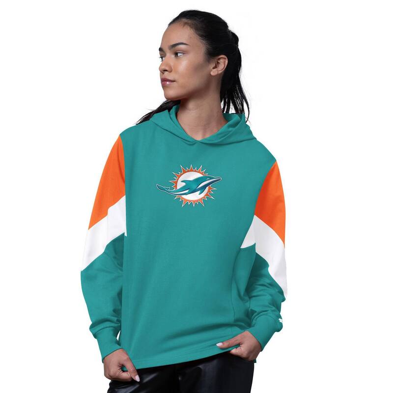 スターター レディース トップス Tシャツ パーカー Women'starter Aqua Miami Dolphinscrimmage Hoodie Dol Turq A アクア