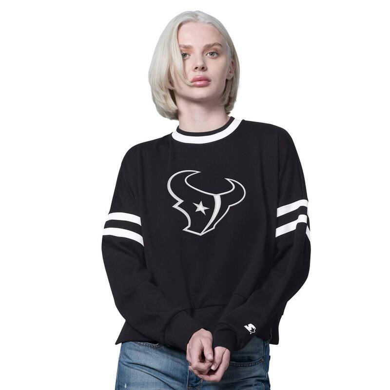 スターター レディース トップス Tシャツ ドロップショルダー スウェット クロップド Women'starter Black Houston Texans Rally Drop Shoulder Cropped Sweatshirtxs Black ブラック