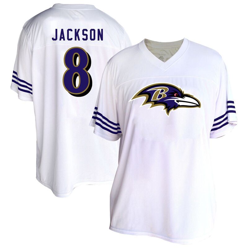 ファナティクス レディース トップス プルオーバー つけ加える大きさ プルオーバー Women\u0027s Fanatics Lamar Jackson White Baltimore Ravens Plusize Fashion Jersey Rav White 白いこと