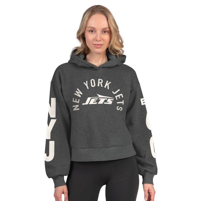 クランク レディース トップス プルオーバー クロップド フリース パーカー Women\u0027starter Heather Charcoal New York Jetstar Player Cropped Fleece Pullover Hoodie Jet Charco 濃灰色
