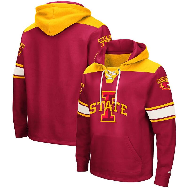 コロシアム メンズ トップス Tシャツ レース パーカー Men's Colosseum Cardinal Iowa State Cyclones 2.0 Lace-Upullover Hoodie Isu Red レッド