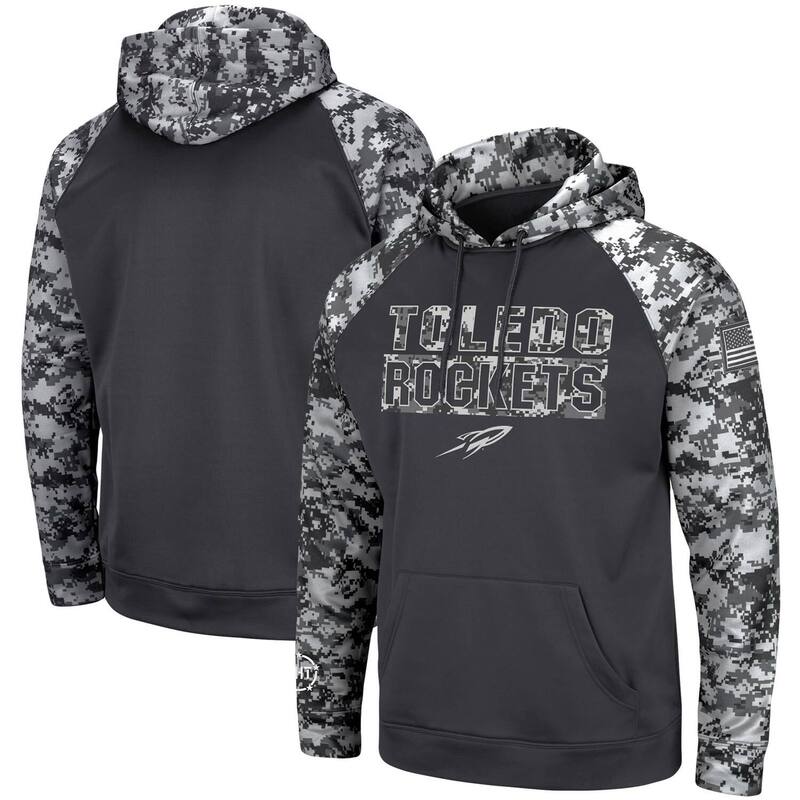 コロシアム メンズ トップス Tシャツ パーカー Men's Colosseum Charcoal Toledo Rockets OHT Military Appreciation Digital Camo Pullover Hoodie Tol Charco チャコール
