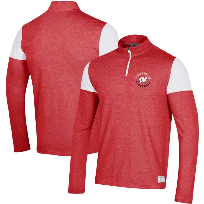 アンダーアーマー メンズ アウター ジャケット・ブルゾン Men's Under Armoured Wisconsin Badgers Gameday Tri-Blend Quarter-Zip Jacket Wis Red レッド