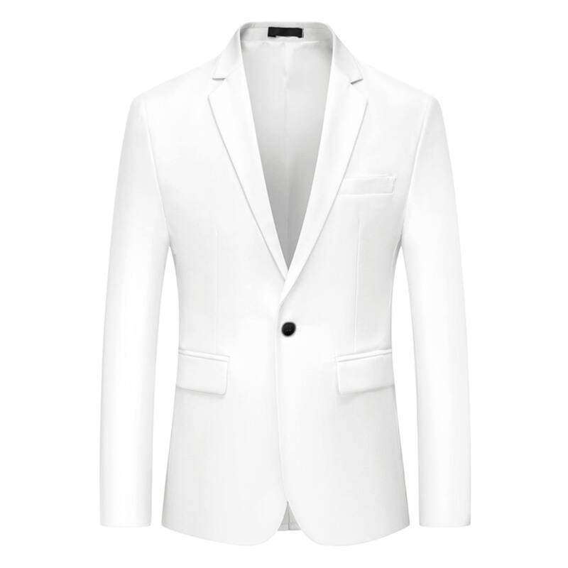 Lars Amadeus メンズ アウター 上衣・上衣 か細い嵌まる 厚地の外套 スポーツジャケット Lars Amadeus Men\u0027s Dresslim Fit Blazer Single Breasted One Button Sports Coat White 白いこと メンズファッション-コート・ジャケット