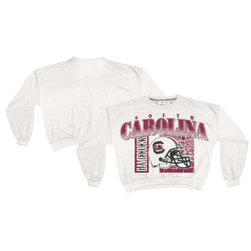 プレスボックス レディース トップス Tシャツ スウェット Women's Pressbox White South Carolina Gamecocks Oversized Janice Retro Waist-Length Sweatshirt Scr White ホワイト