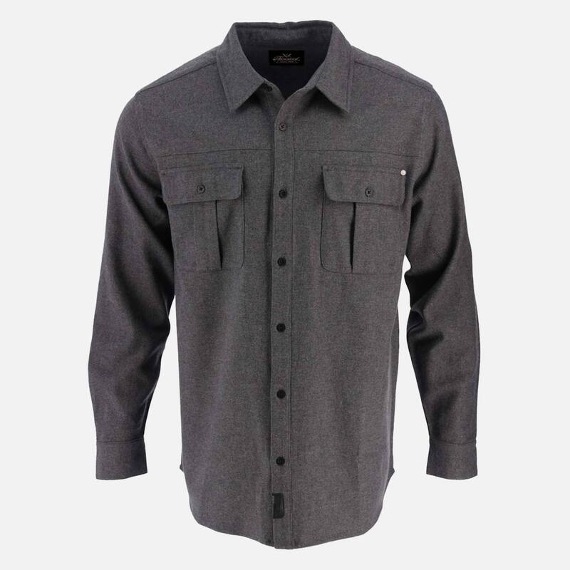 ソログッド メンズ トップス Tシャツ Thorogood Men's Heavyweight Brushed Button Up Shirt Charcoal Melange チャコール｜ReVida 店