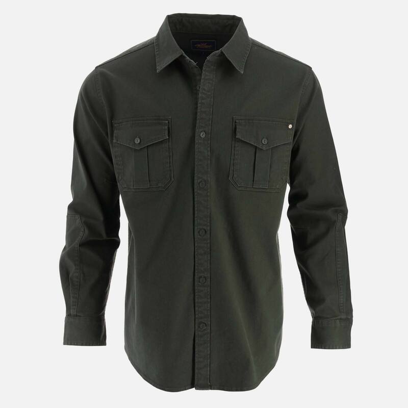 ソログッド メンズ トップス Tシャツ Thorogood Men's Heavyweight Utility Stretch Long Sleeve Button Up Overshirt Duffle Bag