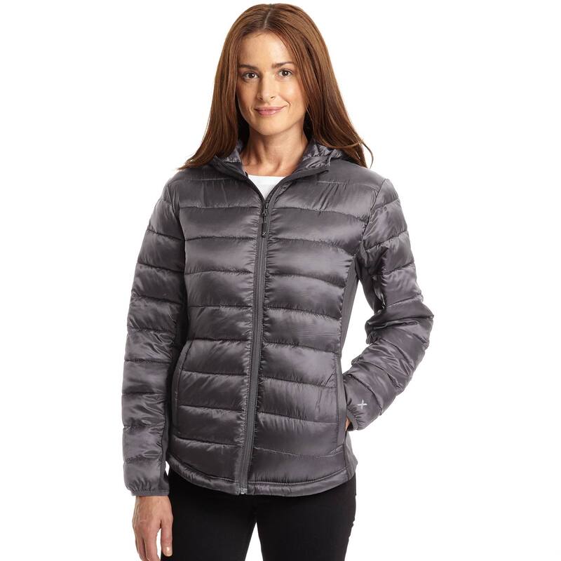エクセルド レディース アウター 上衣・上衣 足し加える大きさ Plusizexcelled Hybrid Hooded Puffer Jacket Gray 薄墨色
