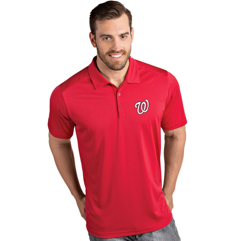 アンティグア メンズ トップス プルオーバー スポーツシャツ Mens MLB Washingtonationals Antigua Men\u0027s Tribute Polo Nat Red 赤いこと