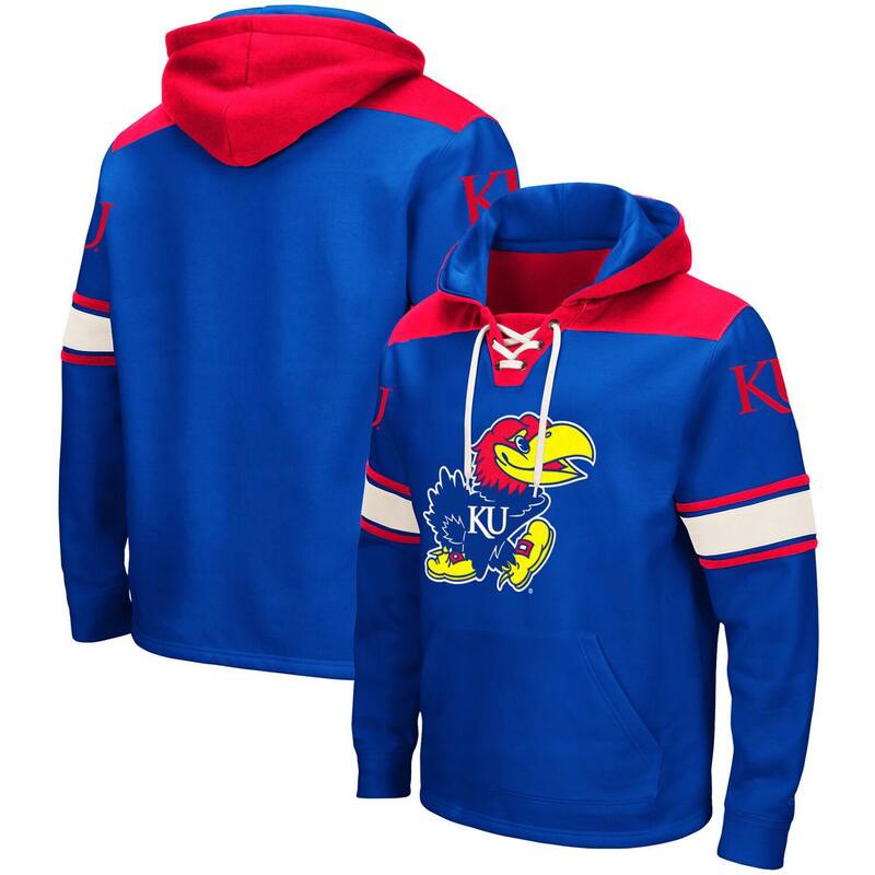 コロシアム メンズ トップス Tシャツ レース パーカー Men's Colosseum Royal Kansas Jayhawks 2.0 Lace-Upullover Hoodie Kns Blue ブルー