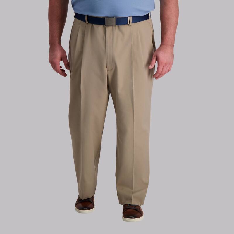 ハガー メンズ ボトムス カジュアルパンツ プリーツ トール Big & Tall Haggar Cool Right Classic-Fit Pleated Performance Flex Pants Beige Khaki カーキ の商品写真