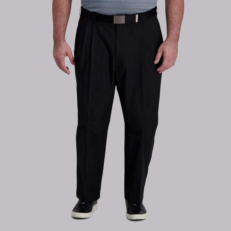 ハガー メンズ ボトムス カジュアルパンツ プリーツ トール Big & Tall Haggar Cool Right Classic-Fit Pleated Performance Flex Pants Black ブラック｜ReVida 店