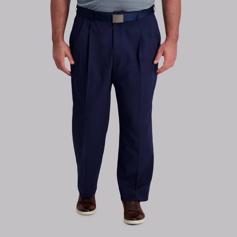 ハガー メンズ ボトムス カジュアルパンツ プリーツ トール Big & Tall Haggar Cool Right Classic-Fit Pleated Performance Flex Pants Midnight