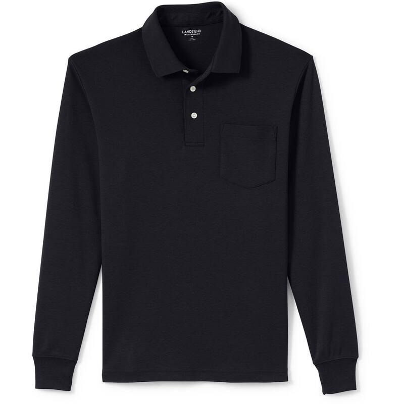 ランズエンド メンズ トップス Tシャツ ポロシャツ Men's Lands' End Classic-Fit Super Soft Supima Pocket Polo Black ブラック 13,986円