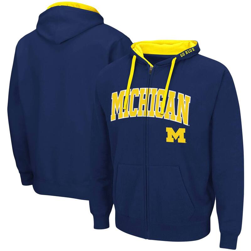 コロシアム メンズ トップス Tシャツ トール パーカー Men's Colosseum Navy Michigan Wolverines Big & Tall Full-Zip Hoodie Mic Navy ネイビー
