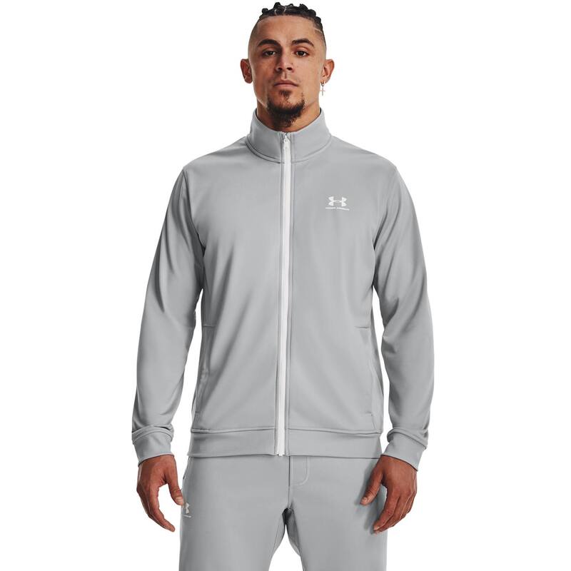 アンダーアーマー メンズ アウター ジャケット・ブルゾン Men's Under Armour Tricot Jacket Mod Gray White ホワイト
