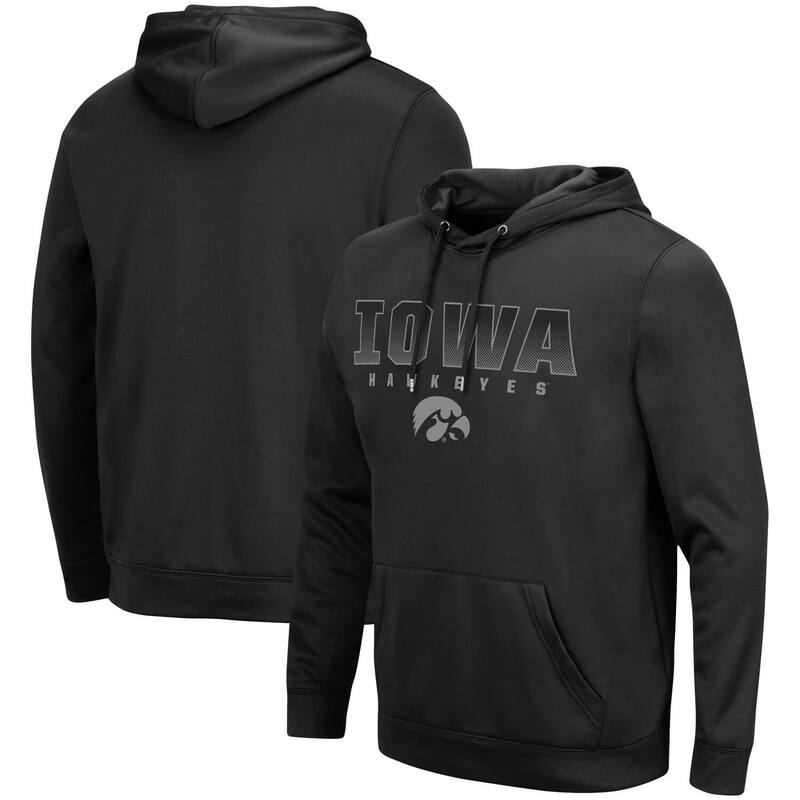 円形劇場 メンズ トップス プルオーバー パーカー Men\u0027s Colosseum Black Iowa Hawkeyes Blackout 3.0 Pullover Hoodie Iwa Black 黒いこと
