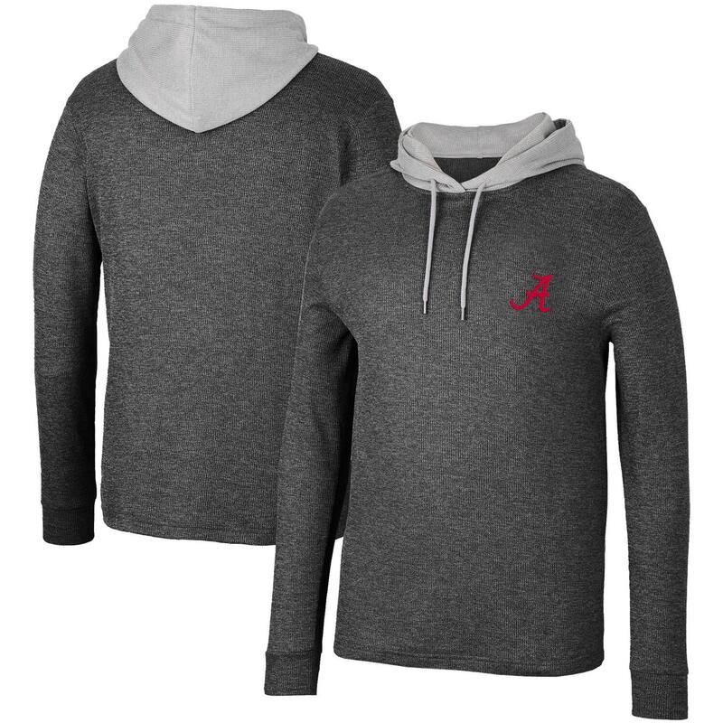 コロシアム メンズ トップス Tシャツ ニット パーカー Men's Colosseum Black Alabama Crimson Tide Ballot Waffle-Knithermalong Sleeve Hoodie T-Shirt Ala Black ブラック