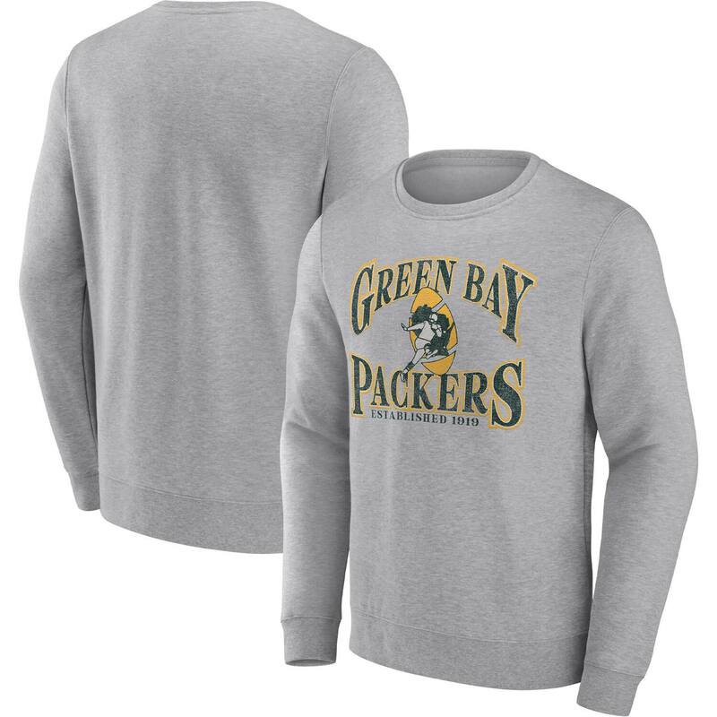 ファナティクス メンズ トップス Tシャツ スウェット Men's Fanatics Branded Heathered Charcoal Green Bay Packers Playability Pullover Sweatshirt Pkr Charco チャコール