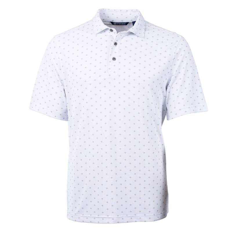 カッターアンドバック メンズ トップス Tシャツ ポロシャツ プリント Cutter & Buck Virtueco Pique Tile Print Recycled Mens Polo White ホワイト｜ReVida 店