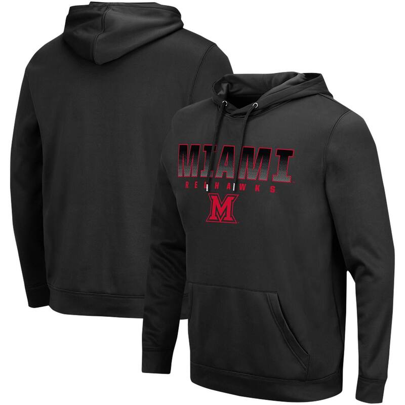 円形劇場 メンズ トップス プルオーバー パーカー Men\u0027s Colosseumiami University RedHawks Blackout 3.0 Pullover Hoodie Moh Black 黒いこと