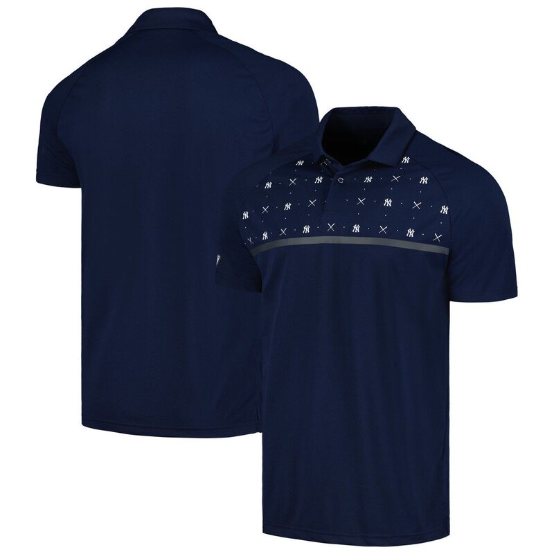 アンブランデッド メンズ トップス Tシャツ ポロシャツ Unbranded Men's Levelwear Navy New York Yankeesector Batter Up Raglan Polo Ynk Navy ネイビー
