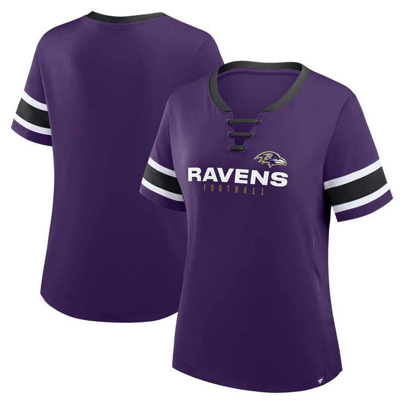 ファナティクス レディース トップス Tシャツ プラスサイズ レース Women's Fanatics Purple Baltimore Ravens Plusize Red Zone Athena Lace-Up V-Notch Neck T-Shirt Rav Purple パープル 13,075円
