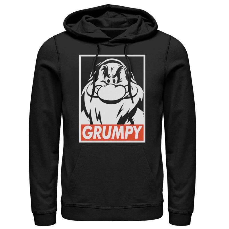 ウォルトディズニー メンズ トップス プルオーバー パーカー Disney\u0027snowhite Grumpy Poster Men\u0027s Hoodie Black 黒いこと