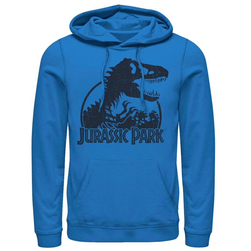 アニメキャラクター メンズ トップス Tシャツ ロゴ パーカー グラフィック Licensed Character Men's Jurassic Park Classic T-Rex Skeleton Logo Graphic Hoodie Royal