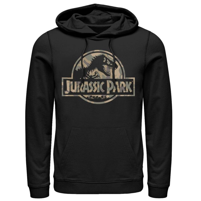 アニメ文字記号 メンズ トップス プルオーバー ロゴタイプ パーカー グラフィック Licensed Character Men\u0027s Jurassic Park Circle Logo Camo Graphic Hoodie Black 黒いこと