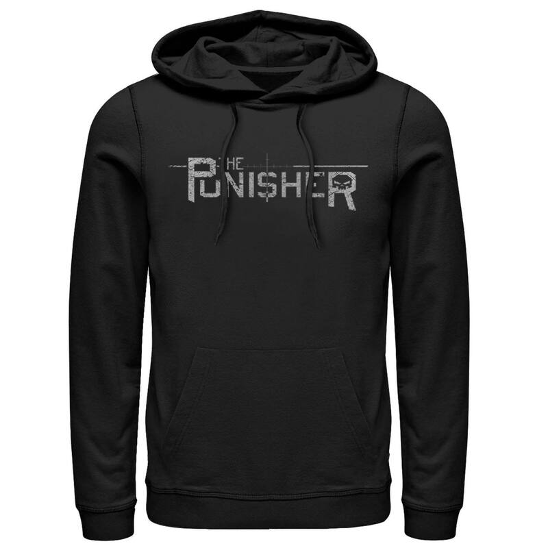マーベル メンズ トップス プルオーバー ロゴタイプ パーカー グラフィック Men\u0027s Marvel The Punisher Target In Sight Logo Graphic Hoodie Black 黒いこと