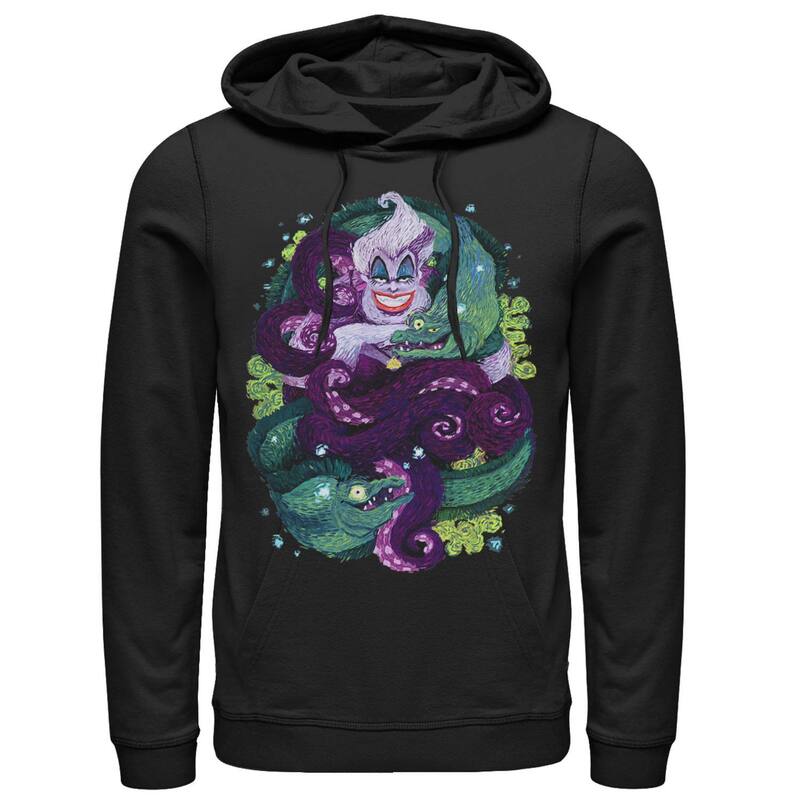 ウォルトディズニー メンズ トップス プルオーバー パーカー Disney\u0027s The Little Mermaid Ursula Sea Witch Painting Men\u0027s Hoodie Black 黒いこと