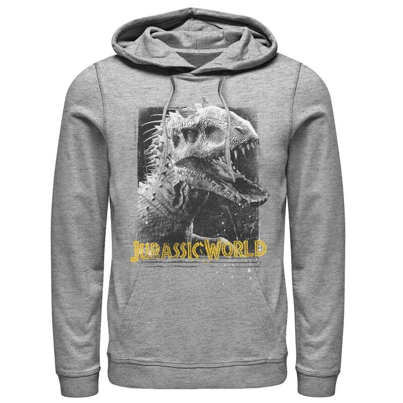 アニメ文字記号 メンズ トップス プルオーバー パーカー グラフィック Licensed Character Men\u0027s Jurassic World Indominus Rex Profile View Graphic Pullover Hoodie Athletic Heather ギョリュウモドキ