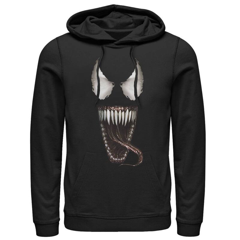マーベル メンズ トップス プルオーバー パーカー グラフィック Men\u0027s Marvel Venom Tongue Graphic Hoodie Black 黒いこと