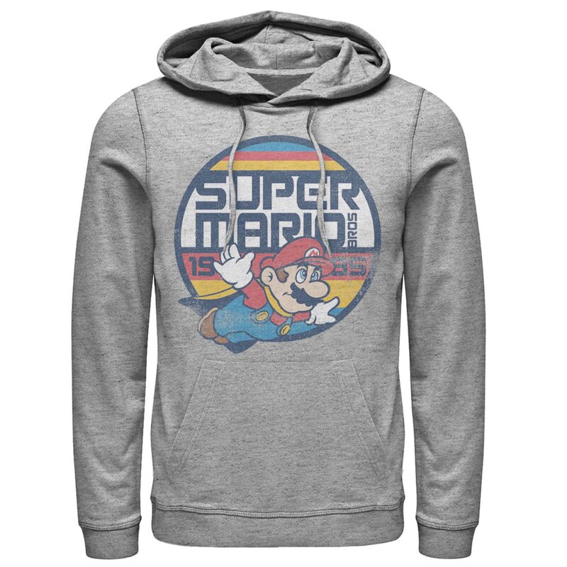 アニメ文字記号 メンズ トップス プルオーバー パーカー Licensed Character Men\u0027s Nintendo Super Mario Bros. Classic Hoodie Athletic Heather ギョリュウモドキ
