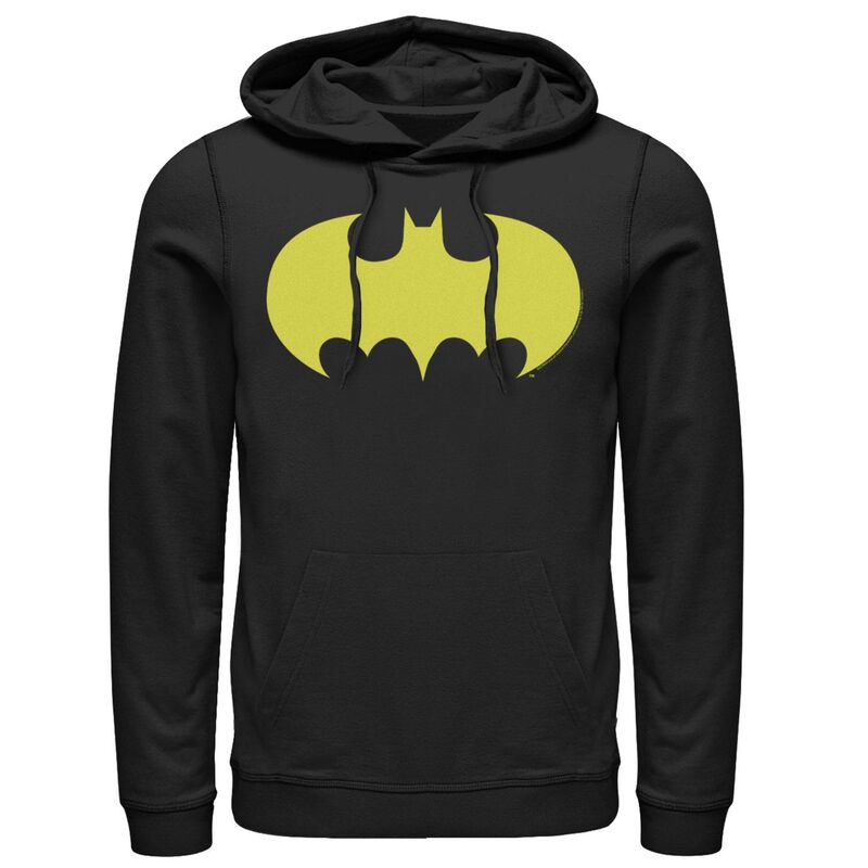 アニメ文字記号 メンズ トップス プルオーバー ロゴタイプ パーカー Licensed Character Men\u0027s DComics Batman Solid Chest Logo Hoodie Black 黒いこと