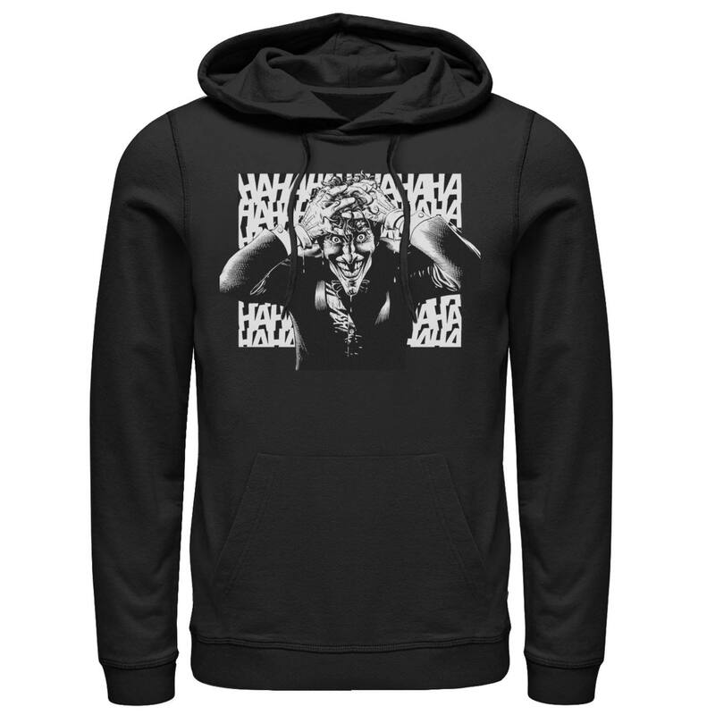 アニメ文字記号 メンズ トップス プルオーバー パーカー Licensed Character Men\u0027s DComics The Joker HAHAHA Hoodie Black 黒いこと