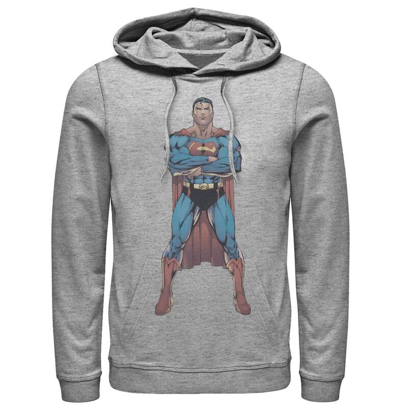 アニメ文字記号 メンズ トップス プルオーバー パーカー Licensed Character Men\u0027s DComicsuperman Power Stance Comic Poster Hoodie Athlc Heather ギョリュウモドキ