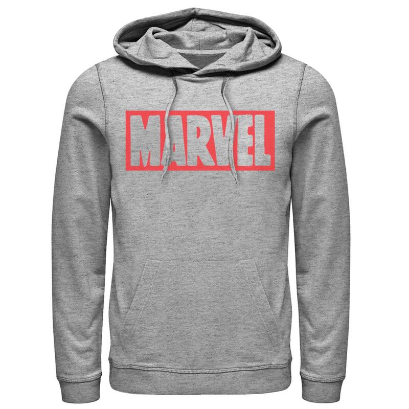 アニメ文字記号 メンズ トップス プルオーバー ロゴタイプ パーカー Licensed Character Men\u0027s Marvel Simple Brick Logoutline Hoodie Athletic Heather ギョリュウモドキ