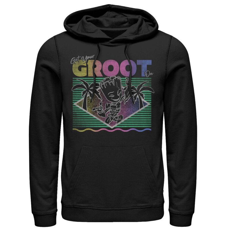 アニメ文字記号 メンズ トップス プルオーバー パーカー Licensed Character Men\u0027s Marvel Guardians Of The Galaxy Get Your Groot On Hoodie Black 黒いこと