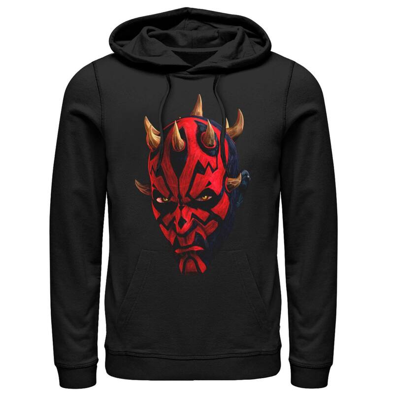 アニメ文字記号 メンズ トップス プルオーバー パーカー Licensed Character Men\u0027star Wars: Clone Wars Darth Maul Big Face Hoodie Black 黒いこと